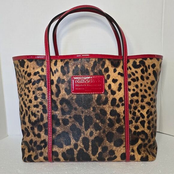 Dolce & Gabbana Leopard PVC Patent Leather Tote Bag - Picture 1 of 13